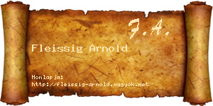 Fleissig Arnold névjegykártya